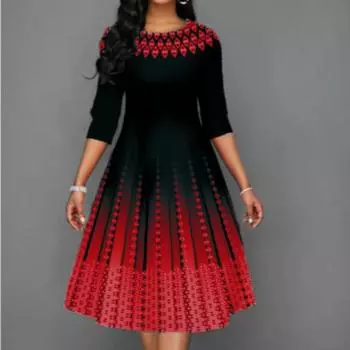 Women s V-neck Casual Dresses Women s Fashion Summer Spring Fall Dresses 1/2 Sleeves S