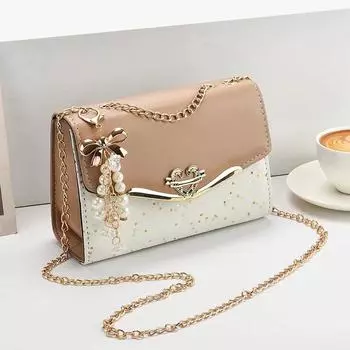 Women s versatile bag trendy single shoulder diagonal cross bag, sequin fashion and western-style women s chain small square bag