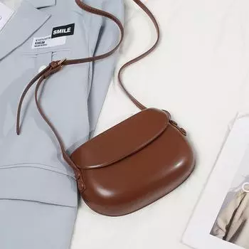 Women S Versatile Large Shell Bag, Saddle Bag, Shoulder Crossbody Bag, Solid Color, Magnet Closure, Polyester Lining, Dry Clean, Various Colors