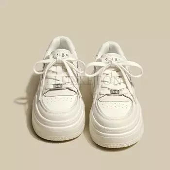 Women s Vulcanize Shoe Casual Classic Solid Color PU Leather Shoes Woman White Shoes Sneakers Shoe for Women 35 белый