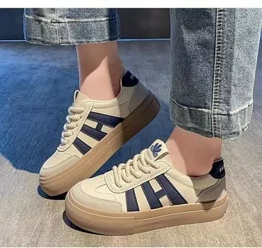 Women s Vulcanize Shoes Design Round Toe Lace Up Sports Casual Women s Sneaker Shoes Comfortable flat shoes zapatos de mujer 40 синий