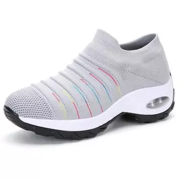 Women s walking shoes Air cushion non-slip mesh surface breathable low heel comfortable fashion light large size women s shoes 35