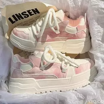 Women s Walking Shoes Spring New Fashionable Thick Soled Comfortable Running Shoes Outdoor Leisure Sports Tennis Shoes 35