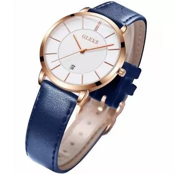 Women s Watch, Blue, Stylish, Arm Watch, Waterproof, Ultra-thin, For Women, Leather Belt, Brand, Leather, Analog, Small, Simple Dial, Easy to Read, Fa