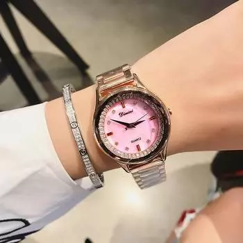 Женские часы, модные кварцевые часы со стальным браслетом из розового золота, персонализированные женские часы из меди с узором ракушки