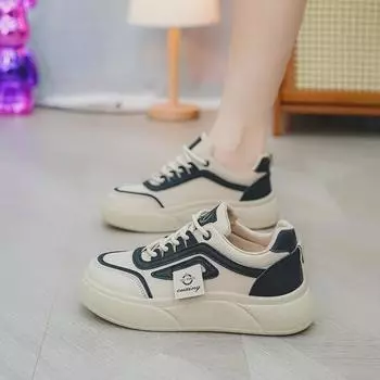 Women s White All-Match Soft-Soled Flat Shoes, 2024 Spring Fashion, Non-Slip Sports Casual Korean Style 35 чёрный