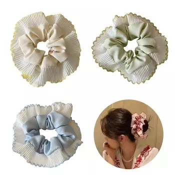 Женские белые резинки для волос, эластичные резинки для волос, помпоны для волос во французском стиле, модные аксессуары для волос зелёный