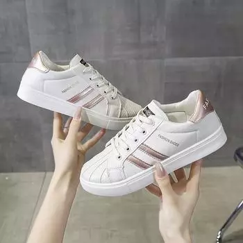 Women s White Shoes Women s Lightweight Summer Shell Toe Flat Student Casual Shoes 35