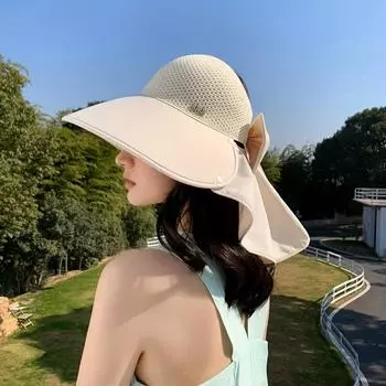 Women s Wide-Brimmed Sunhat with Breathable Mesh and Removable Shawl- Beach Hat, Suitable for Summer Outdoor Activities