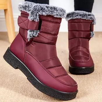 Women s Winter Boots 2025 Fur Boots Women Low Heels Snow Boots Waterproof Winter Shoes For Women Winter Footwear Botas Mujer 36