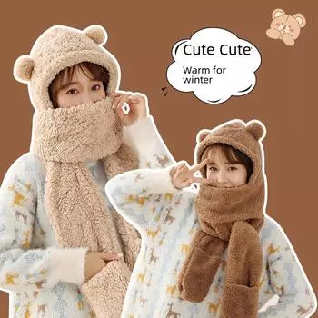 Women s Winter Hat and Double Scarf Set - Keeps You Warm and Protects Your Ears. One Size