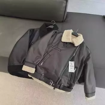 Women s Winter Lapel Double Zipper Fur Jacket - New Style #8073246 Medium кофейный