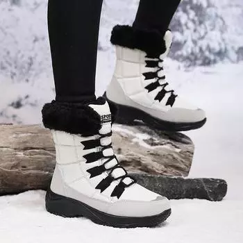 Women s Winter Shoes 2025 New Fashion Snow Boots Warm Cotton Shoes Thick Bottom High Quality Plush Casual Short Boots 36-42 36 красный