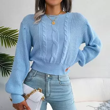 Women s Winter Top Style Casual Sleeve Knitted Sweater M