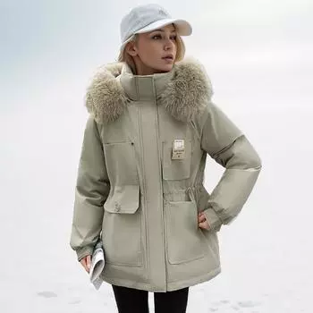 Women s winter velvet thickened jacket Korean version loose jacket waist down jacket M