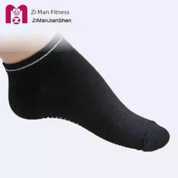 Women s Yoga Socks Non-Slip Finger Socks Professional Pure Cotton Sweat-Absorbent All Year Round Yoga Sports Fitness Dance Trampoline Ship type (black)