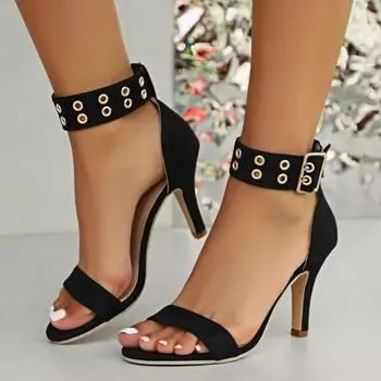 Women Sandals Fashion Sexy High Heels Women Sandals 2024 New Summer Casual Comfortable Sandals Outdoor Beach Shoes for Women 36 чёрный