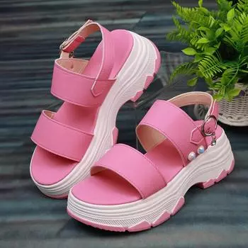 Women Sandals Lightweight Wedges Shoes for Women Summer Sandals Platform Shoes with Heels Sandalias Mujer Casual Summer Shoes 36 чёрный