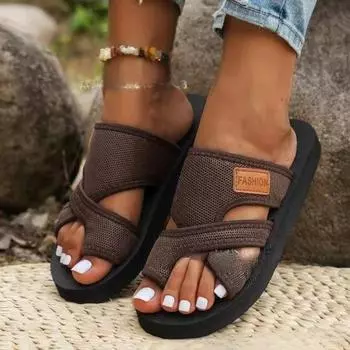 Women sandals on offer Clip Toe Sandals Casual Slippers Slip On Beach shoes luxury women s shoes women flip flops zapatos mujer 35 чёрный