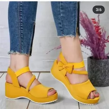 Women Sandals Soft 2024 Bottom Wedge Heels Sandals Summer Shoes Women Platform Sandalias Mujer Elegant Wedges Shoes for Women 42 чёрный