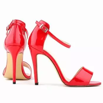 Женские босоножки, летняя мода, разноцветные, с открытым носком, на шпильках, с ремешком на щиколотке, сексуальные, высокие каблуки, женская пряжка, тонкий каблук 11 см, свадебные туфли 35