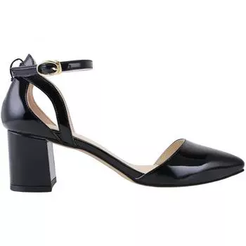 Женские сандалии Летние Сексуальные 5 см Толстый Высокий Каблук Острый Носок Повседневные Неглубокий Вырез Работа OL Вечеринка Красное Платье Свадебная Обувь Большой Размер 35