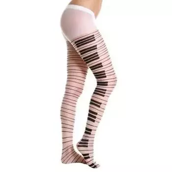 Women Sexy Piano Stockings Female Black White Thigh High Stocking Ultra Thin Transparent Pantyhose Free size one size