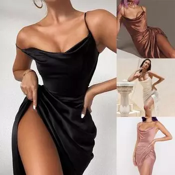 Женские сексуальные юбки с разрезом на подтяжках, летние вечерние коктейльные платья S белый