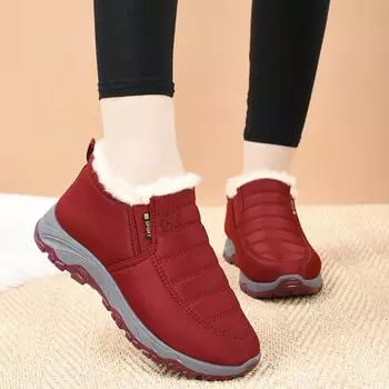 Women Shoes 2024 New Women Fleece Lined Snow Boots Winter Warm Waterproof Slip on Ankle Boots Thermal Outdoor Short Boots 35 чёрный