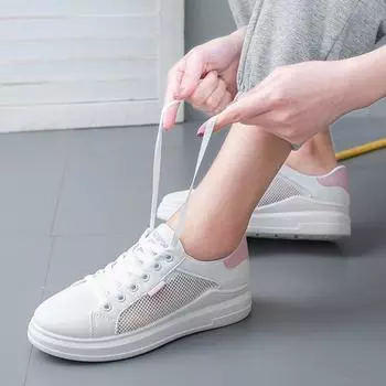 women shoes 2024 white platform wedge sneakers high heel sneakers shoes women casual mesh Breathable shoes zapatillas mujer wer4 7 розовый