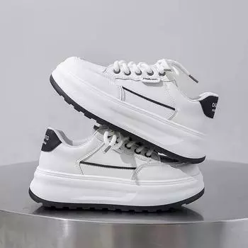 Women Shoes Autumn All-Match Round Toe Increas Height Casual Female Sneakers Clogs Platform Fall Small New Summer Cross 35 чёрный