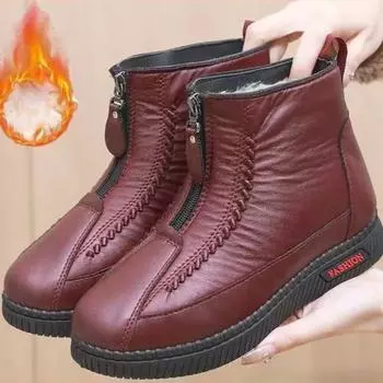 Women Shoes Autumn Winter Warm Cotton Plush Ankle Boots Indoor Minimalist Soft Soled Snow Boots Antiskid Men Sneaker Botas Mujer 36 хаки