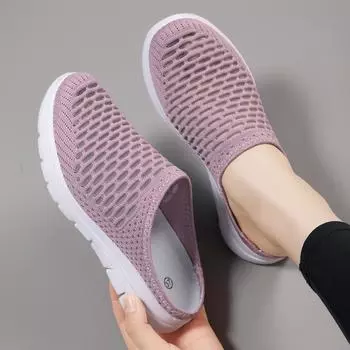 Женская обувь повседневная обувь с увеличенной амортизацией женские кроссовки на нескользящей платформе для женщин дышащая сетка уличные тапочки для ходьбы 4.5 чёрный