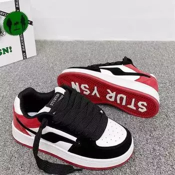 Women Shoes Chunky Sneakers Thick Bottom Increased Ultra-Light Non-Slip Wear-Resistant Bread Casual Sneakers Vulcanized Shoes 35 чёрный