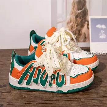 Women Shoes Men Classic Hip Hop Y2KSkateboard Shoes Fashion Letters Bread Sneakers Couples Students Outdoor Sports Casual Shoe 36 светло-зеленый