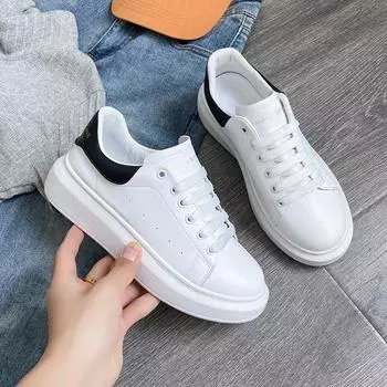 Women Shoes New Thick Sole Shoe Versatile Anti Slip Female Vulcanized Shoes Breathable Casual Small White Shoes Fashion Sneakers 38 белый
