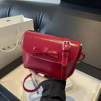 Женские сумки через плечо из лакированной кожи с бантом, сумки через плечо, новые модные ретро-сумки через подмышки для женщин