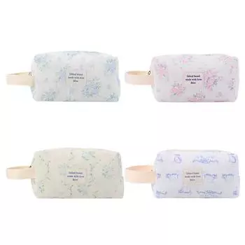 Women Skincare Pouch Floral Quilted Checkered Makeup Bag Make Up Brush Bags Style 4