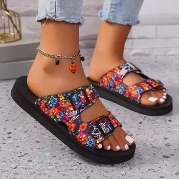 Women Slippers 2024 New Summer Casual Open Toe Shallow Sandals Flats Shoes Low Heels Slippers Slides Women Zapatos De Mujer 36 чёрный