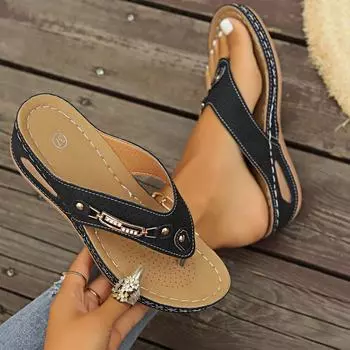 Women Slippers 2024 New Summer Flip Flops Flats Female Outdoor Beach Slippers Slides Women Shoes Plus Size Zapatos De Mujer 36 бежевый