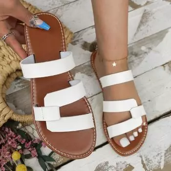 Women Slippers 2024 Summer Cross Strap Women Sandals High Quality Rome Slippers Fashion Casual Flat Slippers Zapatos De Mujer 36 чёрный
