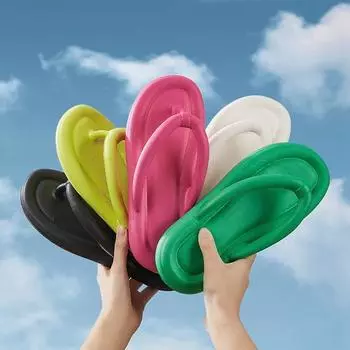 Женские шлепанцы вьетнамки плоские легкие удобные ЭВА дышащие праздничный стиль пляжные для душа летние 5 цветов 36-41 36-37