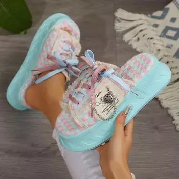 Women Slippers New Platform Luxury Slides Women Designer Graffiti Flat Shoes Woman Trend Outdoor Fashion Shoes Zapatos De Mujer 35 синий