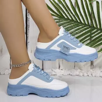 Women Slippers Spring and Autumn Shallow Fashion Sandals Comfortable Breathable Casual Slippers Designer Platform Slides Women 36 небесно-голубой