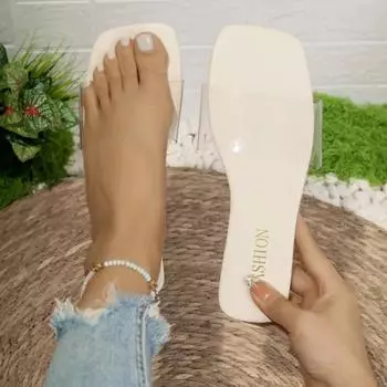 Women Slippers Summer New Flat Sandals Fashion Solid Color Slippers Open Toe Outdoor Women Shoes Plus Size Slides Women 35