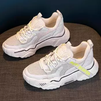 Women Sneaker Air Mesh Soft Female Knitted Vulcanized Shoes Casual Slip On Ladies Flat Shoes Walking Footwear Shoes2024 35 белый