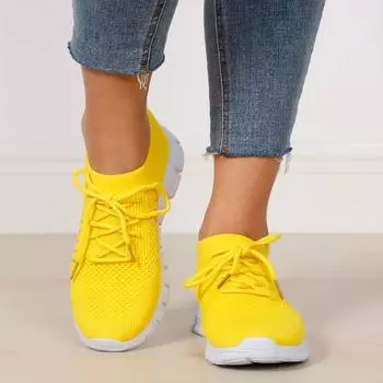 Женские кроссовки Slip on Mesh Light Breathable Shoes Woman Walking Platform Comfort Casual Fashion Female No Slip Tenis 35 бежевый