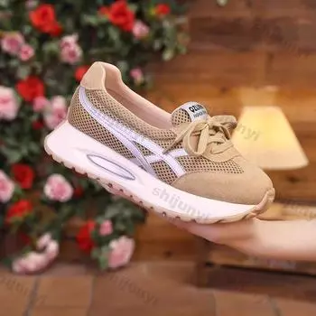 Women Sneakers 2024 New Breathable Loafers Lace Up Outdoor Large Size Office Women Lightweight Walking Shoes for Women Shoes 35 зелёный
