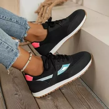 Women Sneakers 2024 New Causal Summer Fashion Breathable Ladies Mesh Lace Up Sneakers for Women Platform Walking Designer Shoes 36 белый