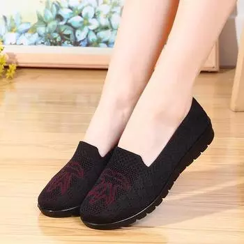 Women Sneakers Breathable Women Flat Shoes Lightweight Casual Shoes Ladies Lace-up Deportivas Mujer Chaussures Femme852 35 чёрный